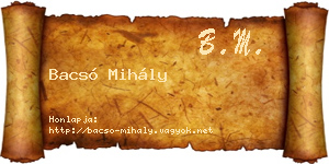 Bacsó Mihály névjegykártya
