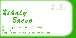 mihaly bacso business card