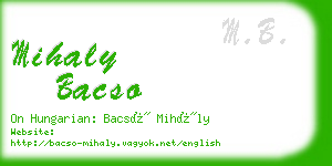 mihaly bacso business card